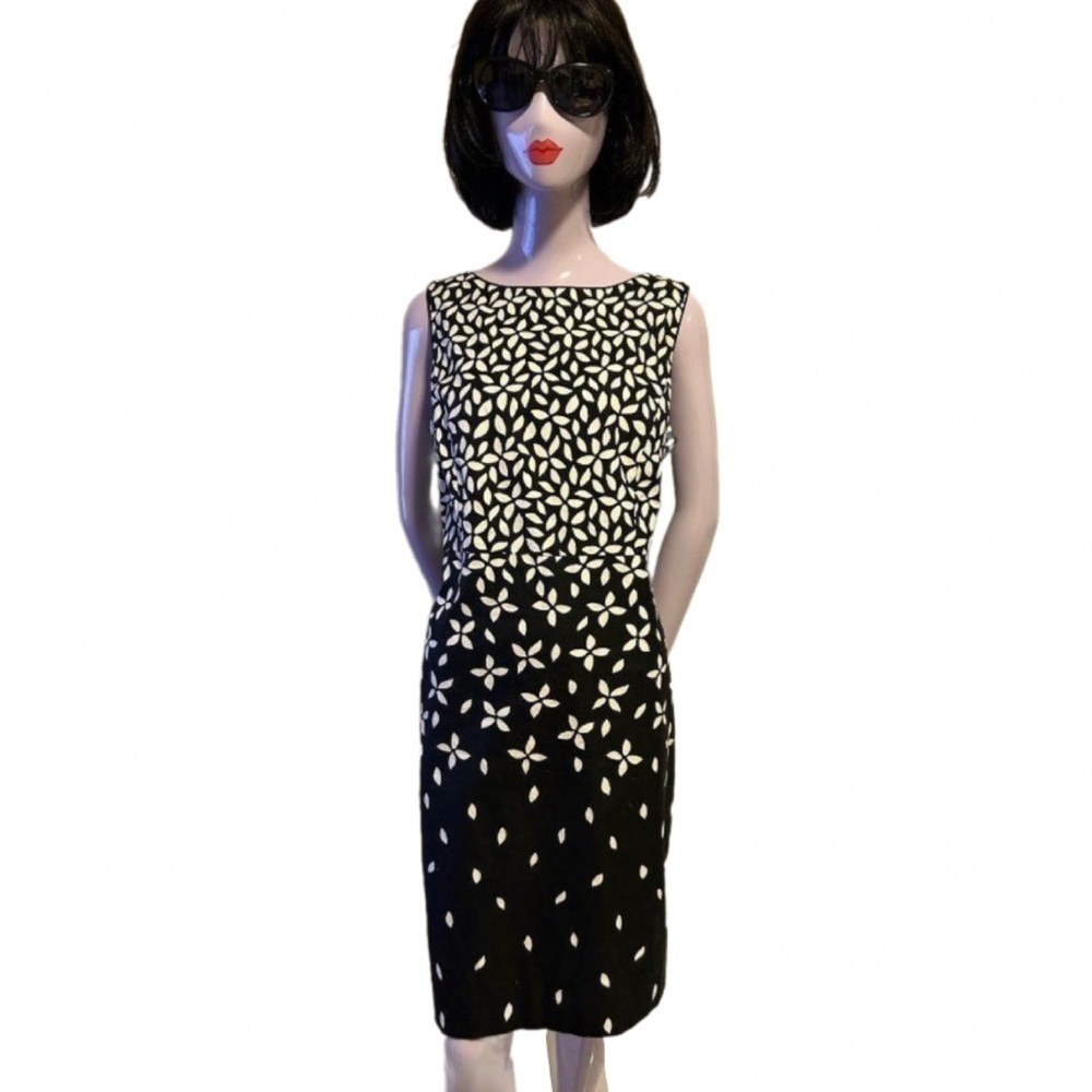 Talbots Black and white floral dress Size 12